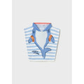 Mayoral: Shark Attack Blue Striped Hooded Childs Poncho Towel