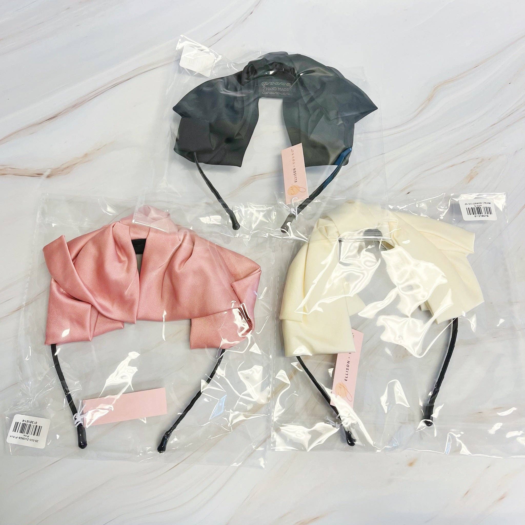 ELLISON+YOUNG: Satin Bow Crown Headband