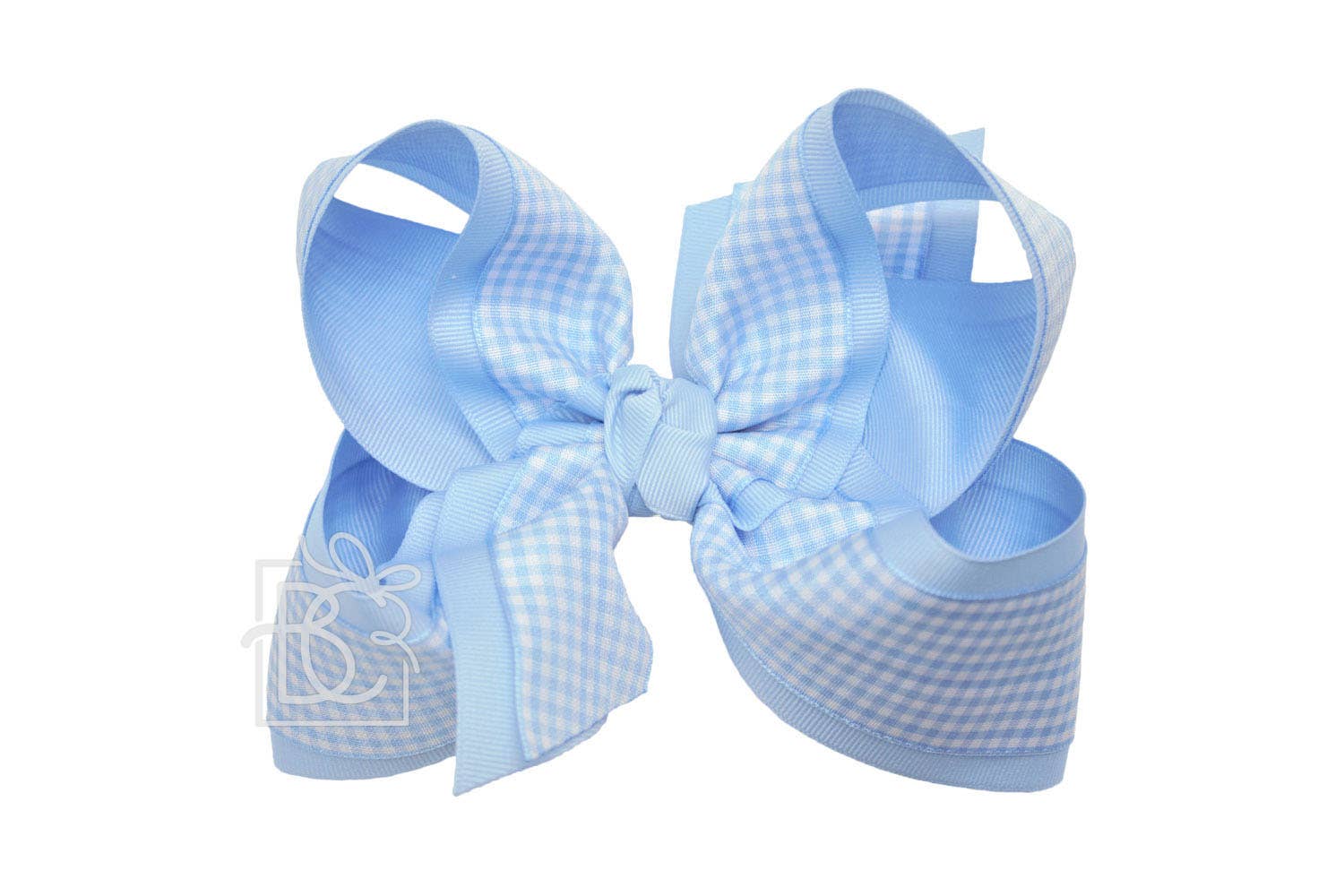 BEAUTIFUL CREATIONS: LAYERED GINGHAM/GROSGRAIN BOW ON CLIP