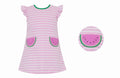 CLAIRE & CHARLIE: Watermelon Pink Stripe Dress