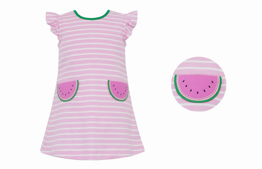 CLAIRE & CHARLIE: Watermelon Pink Stripe Dress