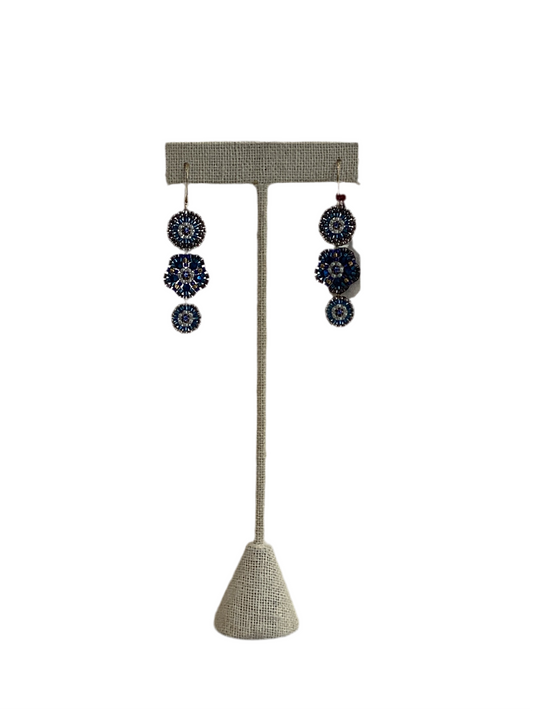 ZODAX : Blue beaded evil eye dangled earrings