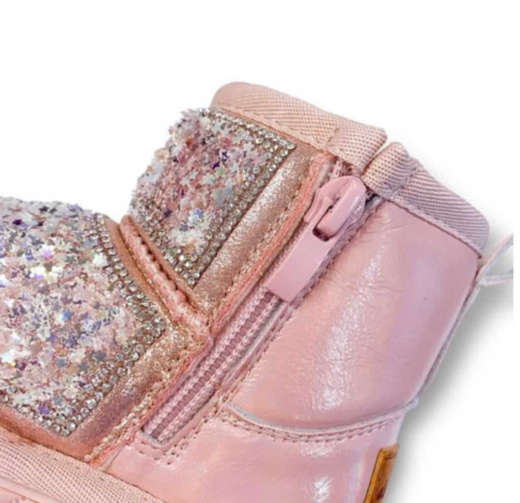 Doe A Dear Pink Mini Star Sequin Boots
