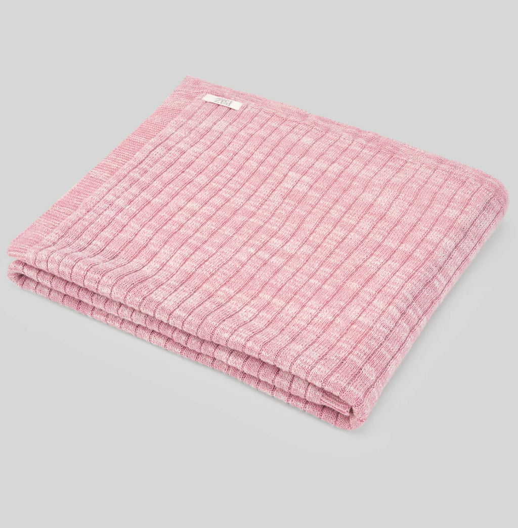 PAZ RODRIGUEZ: “MASIA” Baby Blanket in Sky Blue and Strawberry