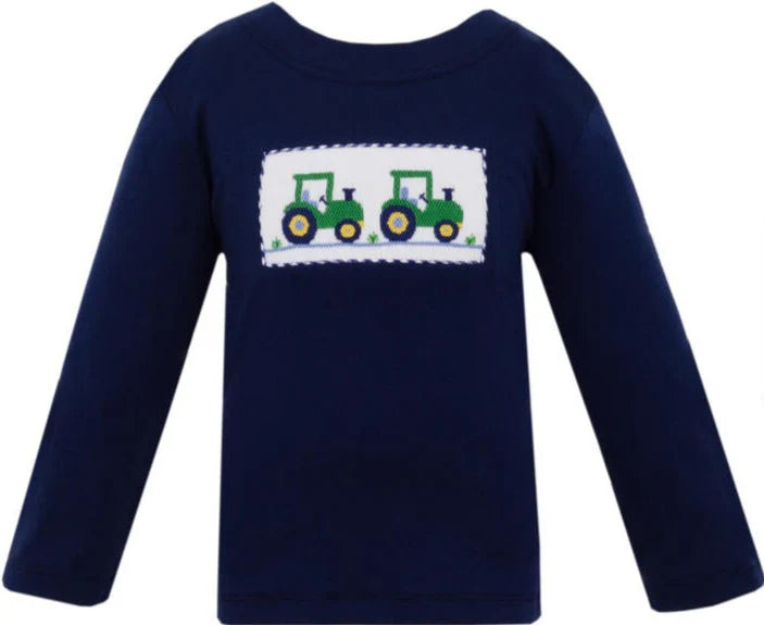 VELANI CLASSICS: TRACTOR- SOLID NAVY BLUE KNIT BOY'S T-SHIRT