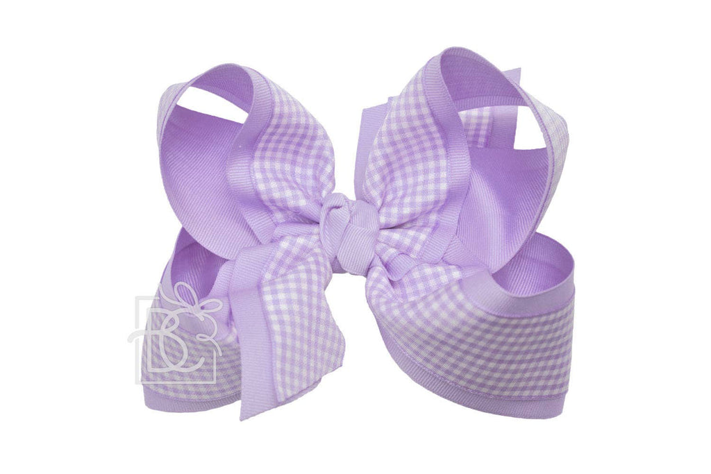 BEAUTIFUL CREATIONS: LAYERED GINGHAM/GROSGRAIN BOW ON CLIP