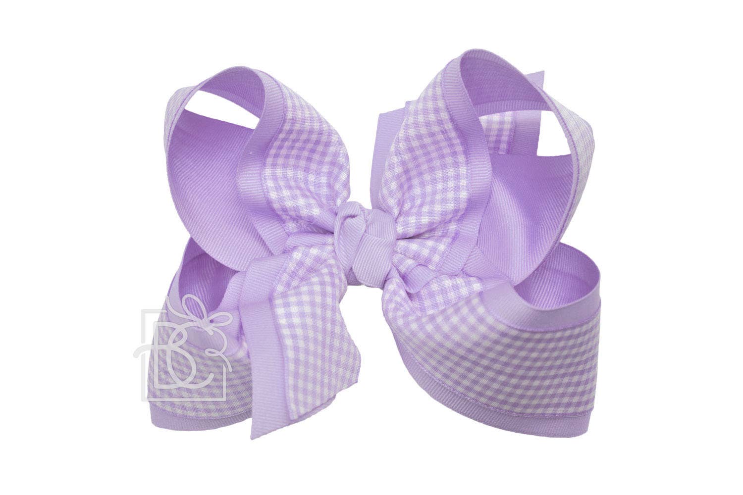 BEAUTIFUL CREATIONS: LAYERED GINGHAM/GROSGRAIN BOW ON CLIP