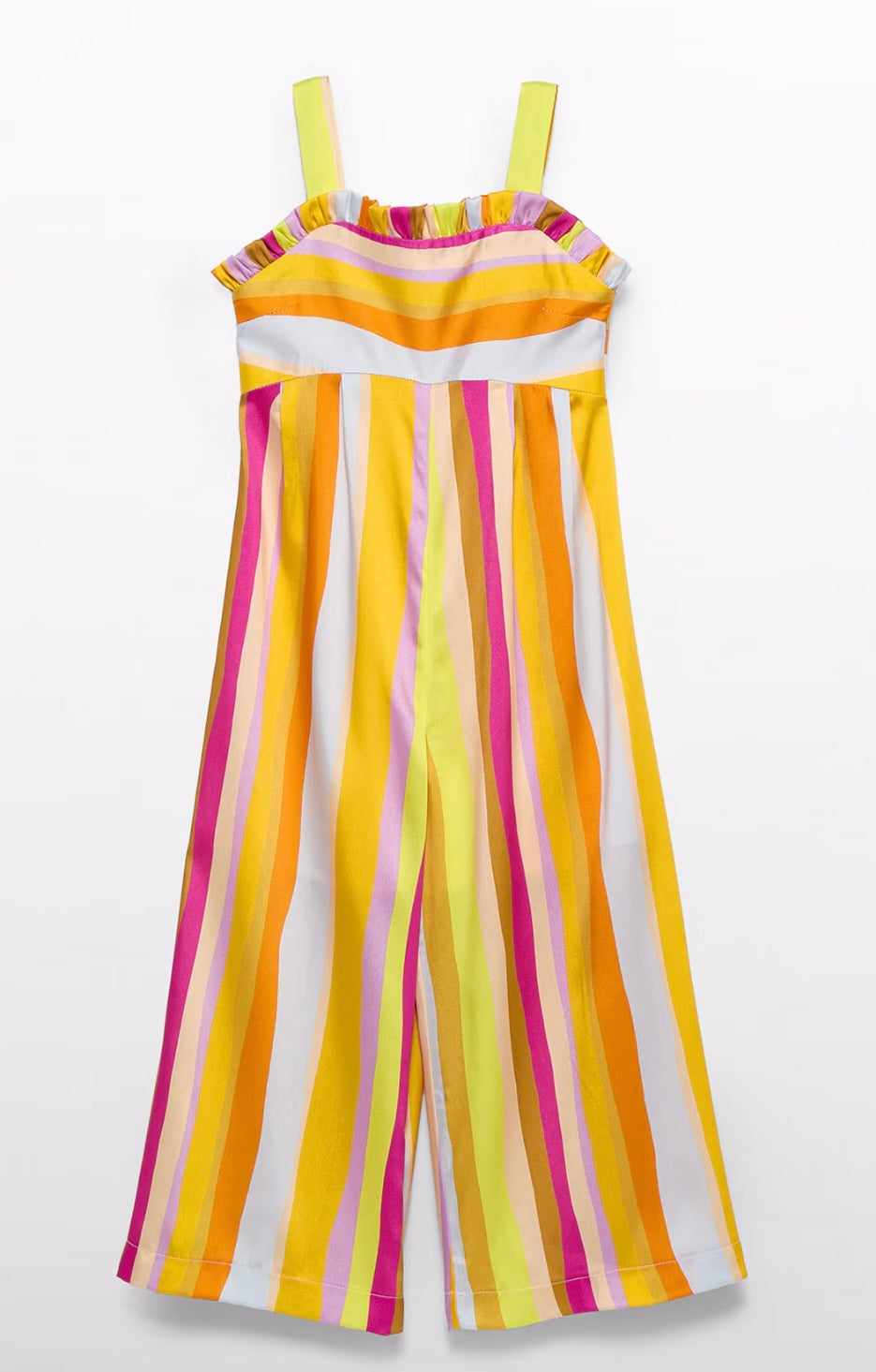 Abel & Lula : Girls Multicolored Striped Jumpsuit