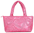 ISCREAM: PINK SHINIG HEART PUFFY OVERNIGHT BAG
