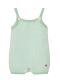 PAZ RODRIGUEZ: “CLAVEL” Knit Romper in Agave Green and Salmon