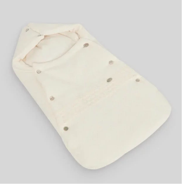 PAZ RODRIGUEZ: “PAZ V25” Knit Newborn Baby Nest in Cream