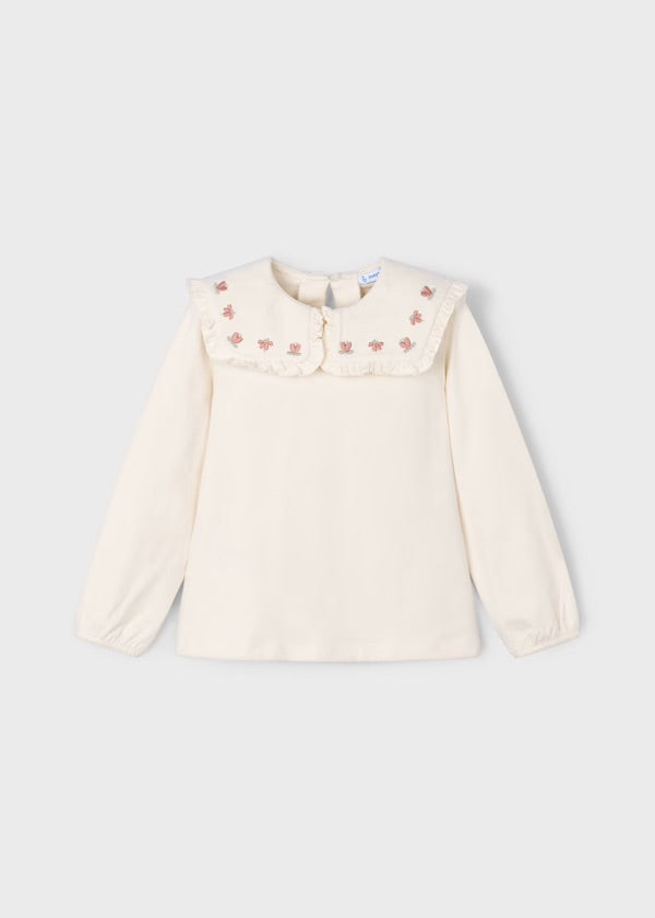 MAYORAL: COLLAR TOP AND KNIT SKIRT SET
