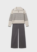MAYORAL: Girls Pants and Striped Sweater Set
