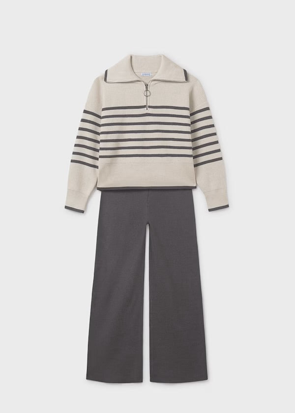 MAYORAL: Girls Pants and Striped Sweater Set