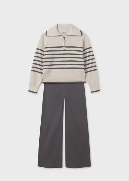 MAYORAL: Girls Pants and Striped Sweater Set