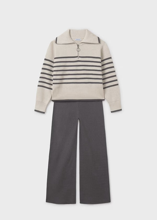 MAYORAL: Girls Pants and Striped Sweater Set