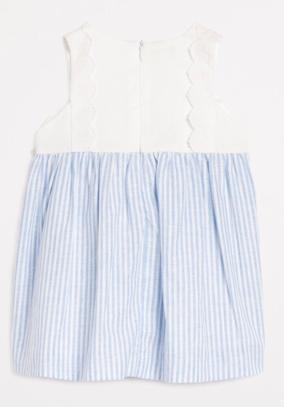 PAZ RODRIGUEZ: “DORNA” Woven White with Blue Striped Dress