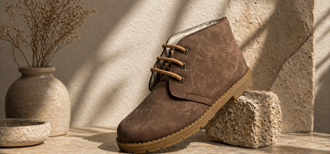 Leon Shoes : Boys Booties Nubuk Marron
