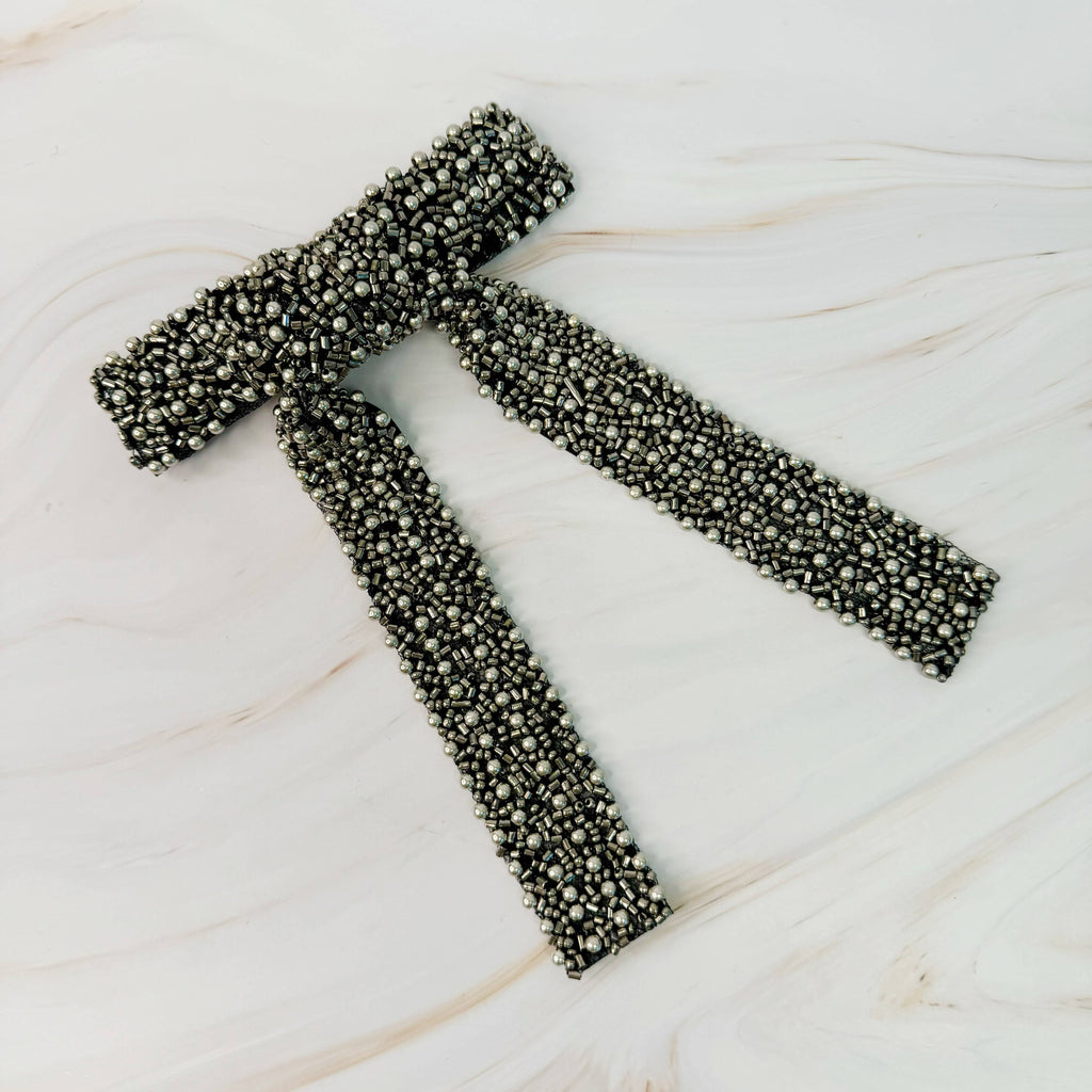 ELLISON & YOUNG : Luxe Beaded Pretty Bow Hair Clip
