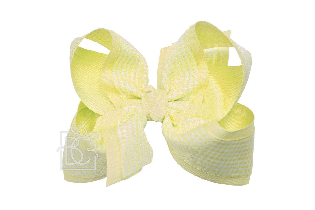 BEAUTIFUL CREATIONS: LAYERED GINGHAM/GROSGRAIN BOW ON CLIP