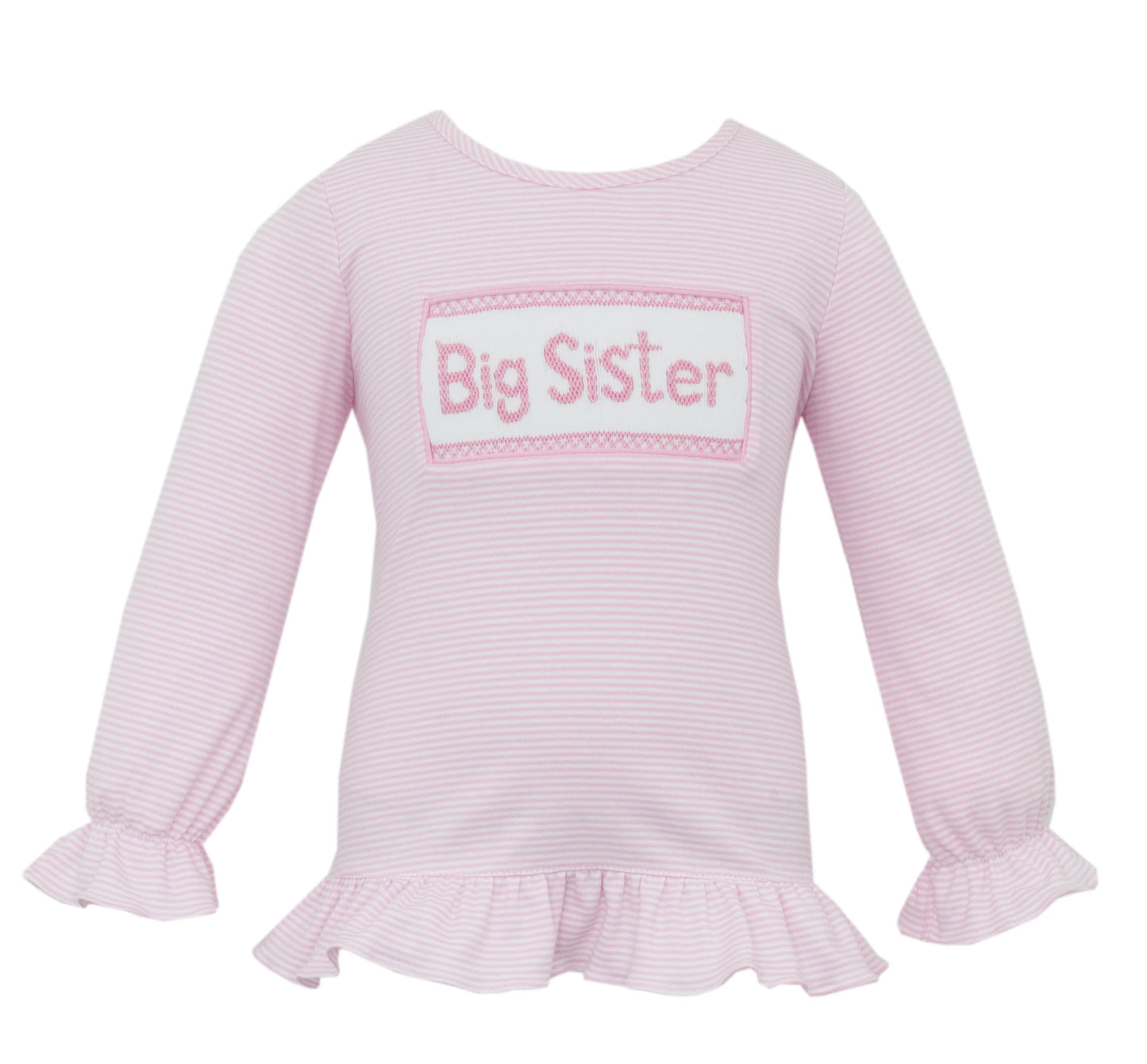 ANAVINI: BIG SISTER PINK KNIT GIRL T-SHIRT