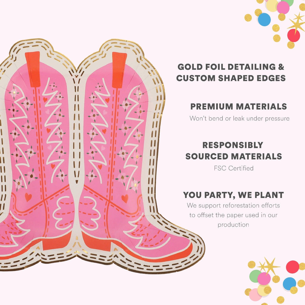 Packed Party : Cowboy Boot Dessert Plates (10 count)