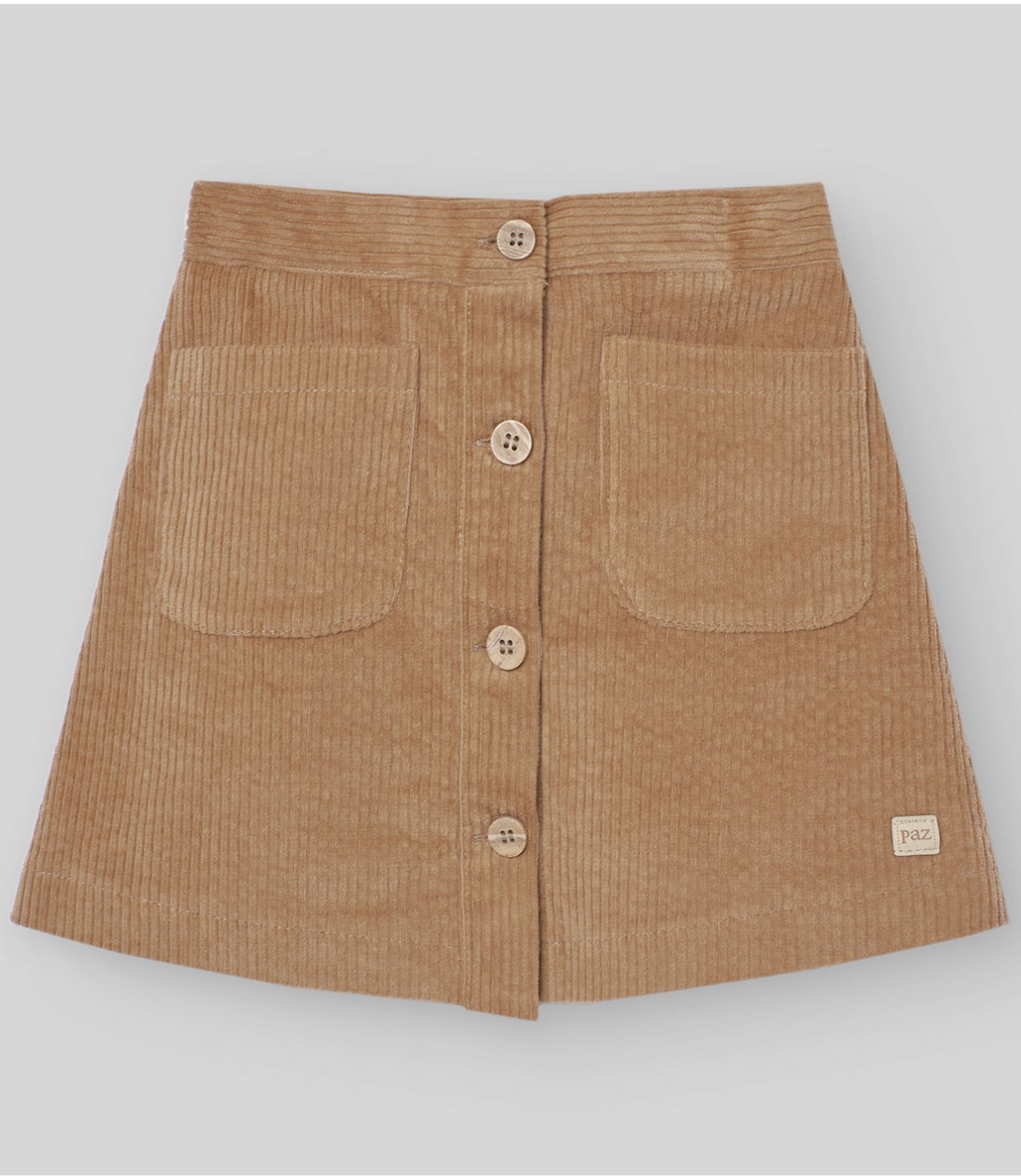 PAZ RODRIGUEZ: “CERVATILLO” Girls Two Piece Blouse with Corduroy Skirt