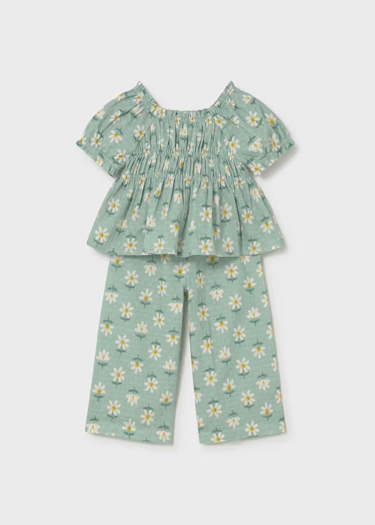 Mayoral: Baby Printed Pants and Blouse 2-Piece Set