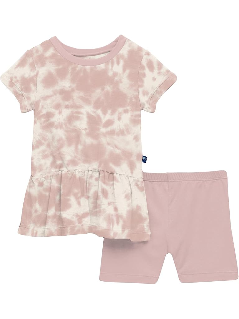 KICKEE: BABY ROSE TIE DYE SHORT SLEEVE PLAYTIME SET