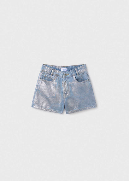 MAYORAL: GIRLS METALLIC DENIM SHORTS