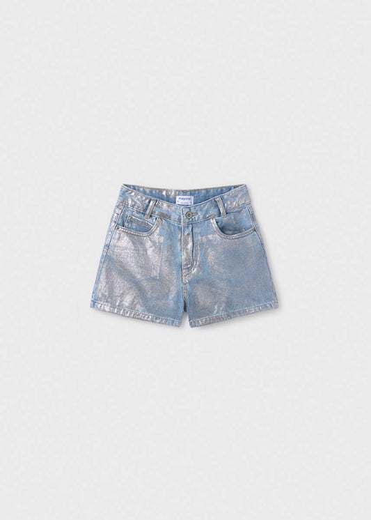 MAYORAL: GIRLS METALLIC DENIM SHORTS
