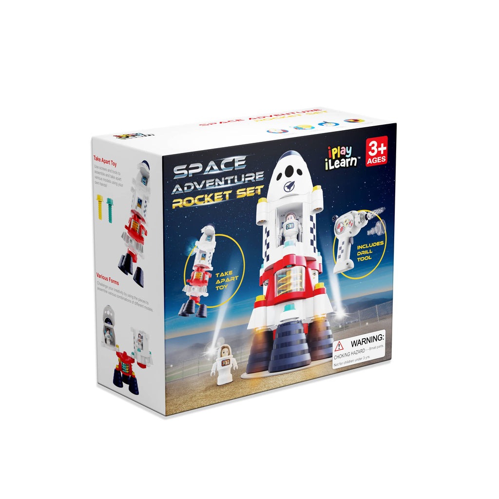 Rocket Space Toy Builder Playset - Light, Sound & Astronauts