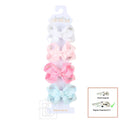 BEAUTIFUL CREATIONS: 4 PACK - 3" SMALL GROSGRAIN BOWS ON SNAP CLIP