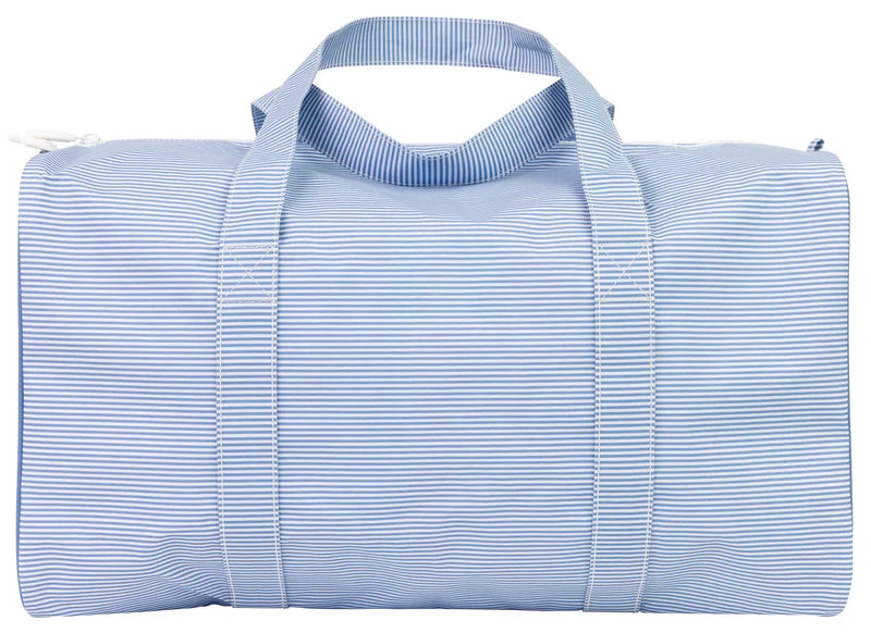 APPLE OF MY ISLA: The Duffle Bag-Navy Mini Stripe