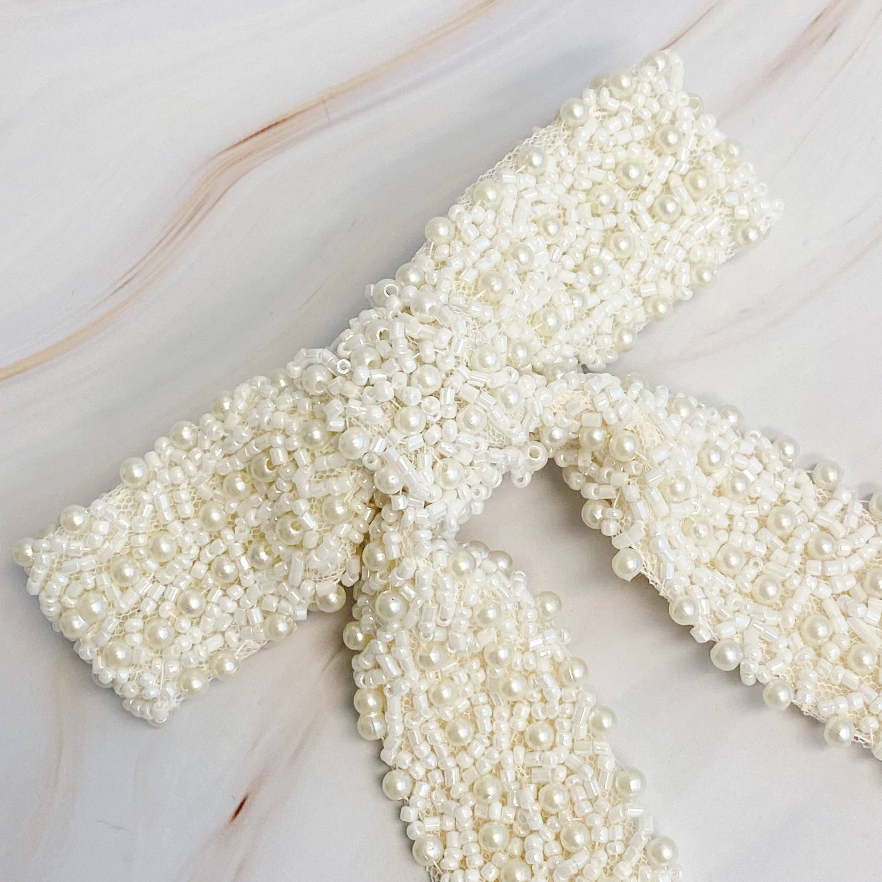 ELLISON & YOUNG : Luxe Beaded Pretty Bow Hair Clip