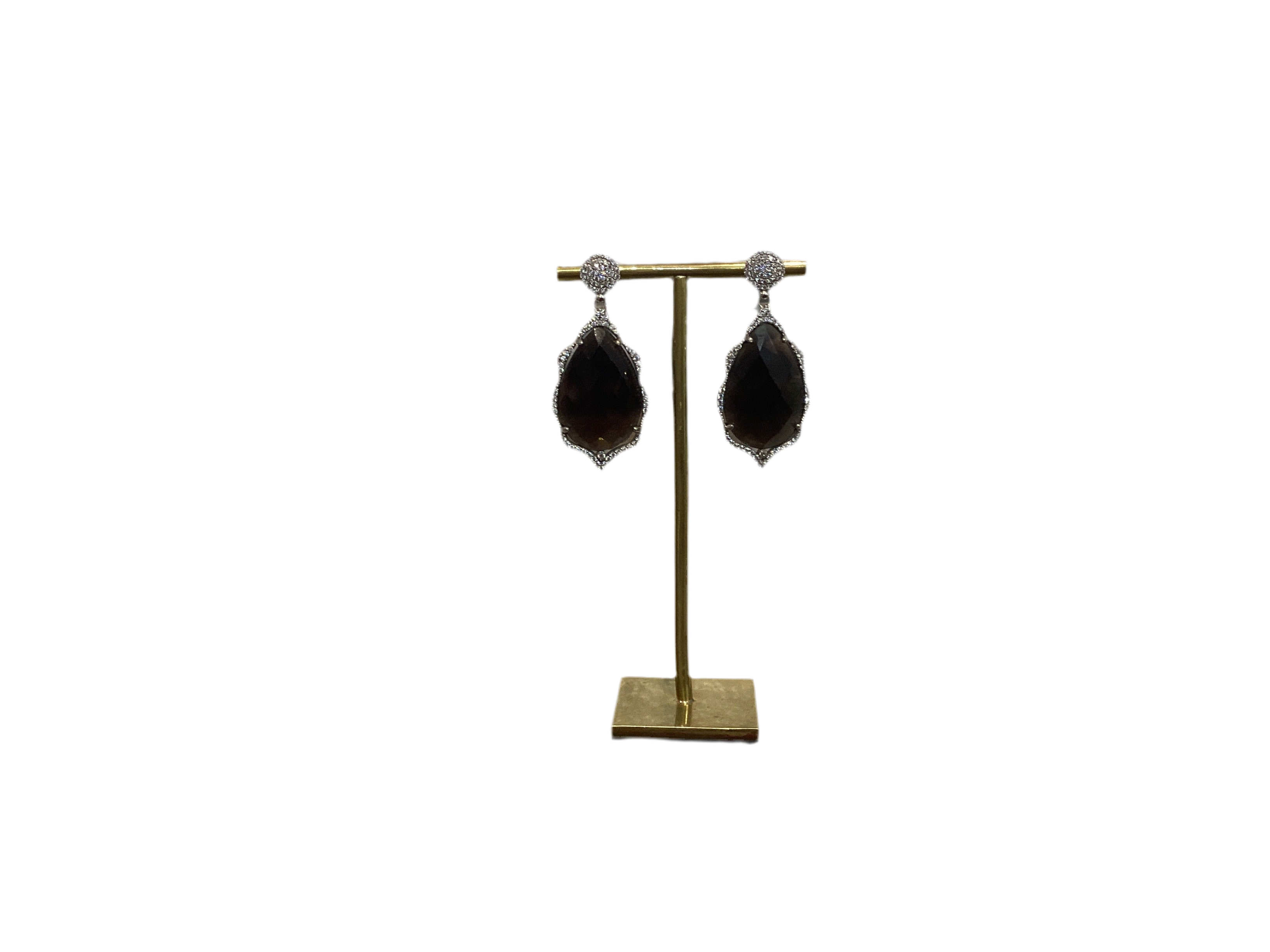 Brown Crystal Earrings