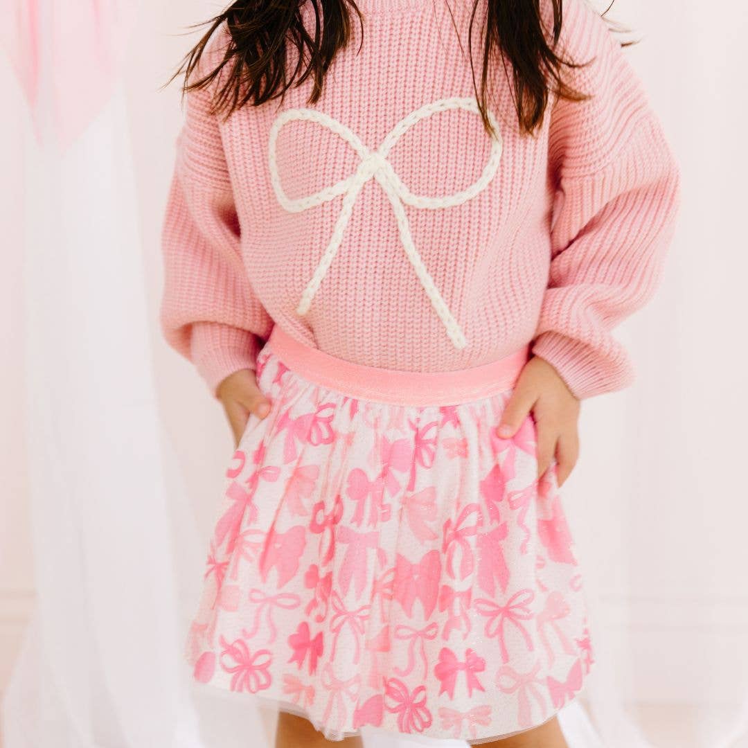 SWEET WINK : Bow Yarn Knit Sweater