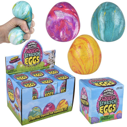 Squish And Stretch Marbleized Easter Eggs 3" - LLB Toys