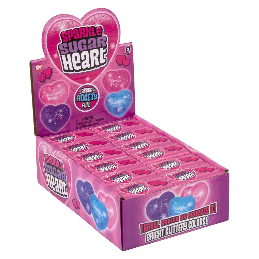 Squeezy Sparkle Sugar Heart 2.5" 12ct - LLB Toys