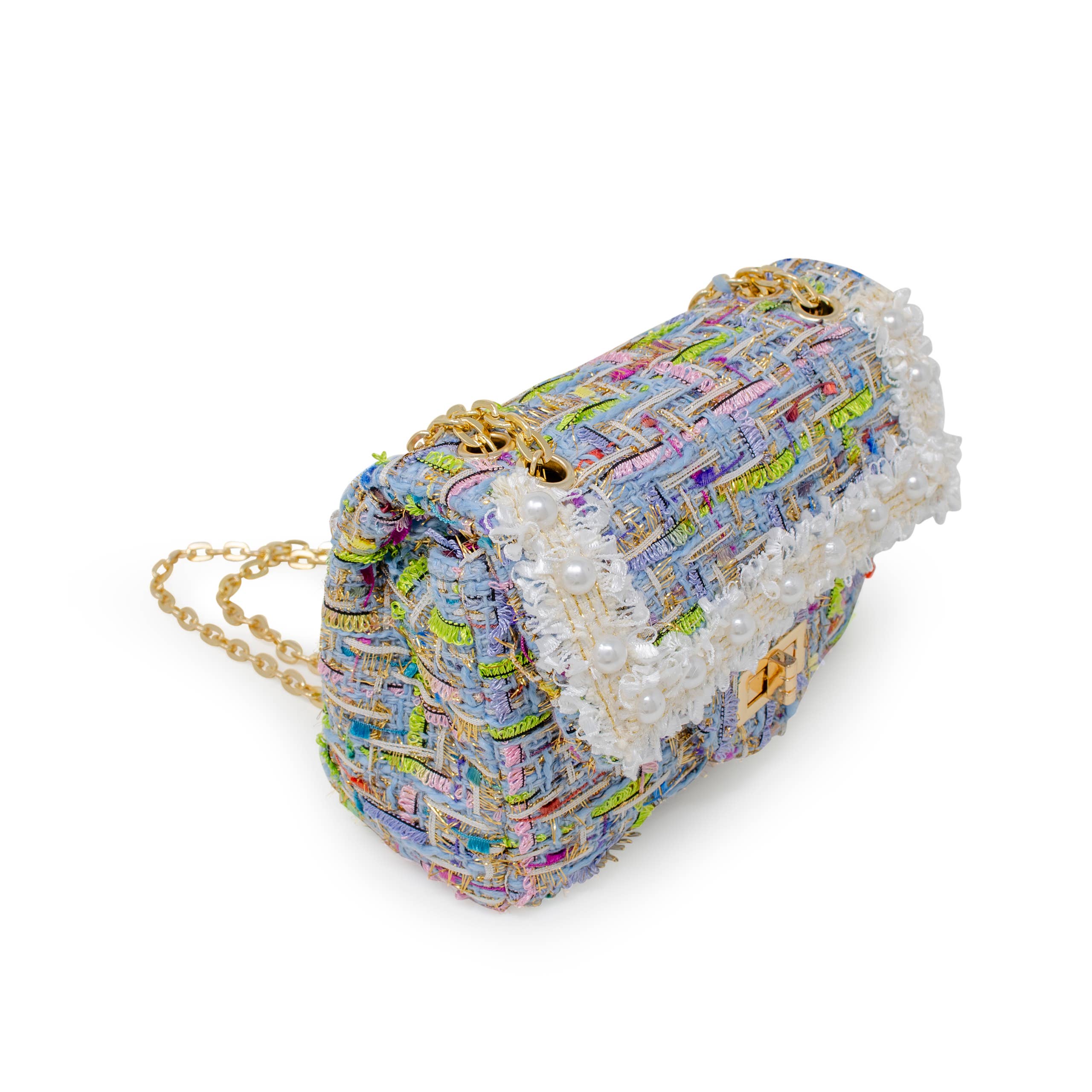 Classic Tweed Handbag with Pearls