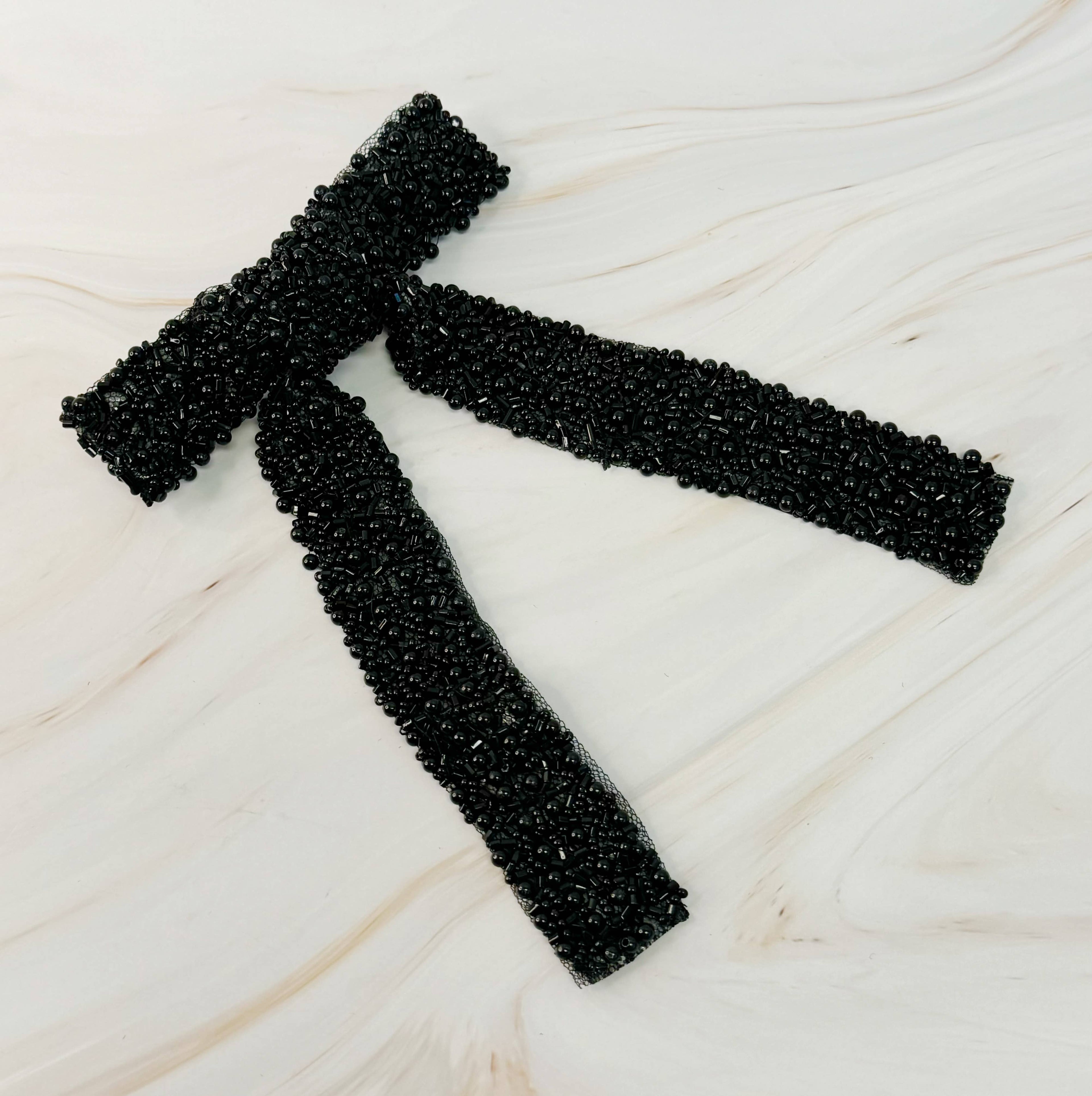 ELLISON & YOUNG : Luxe Beaded Pretty Bow Hair Clip