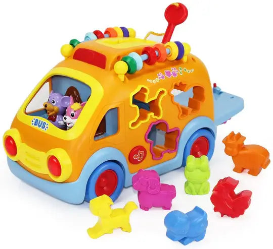 Electronic Baby Music Bus - Sensory Interactive Baby Car Toy