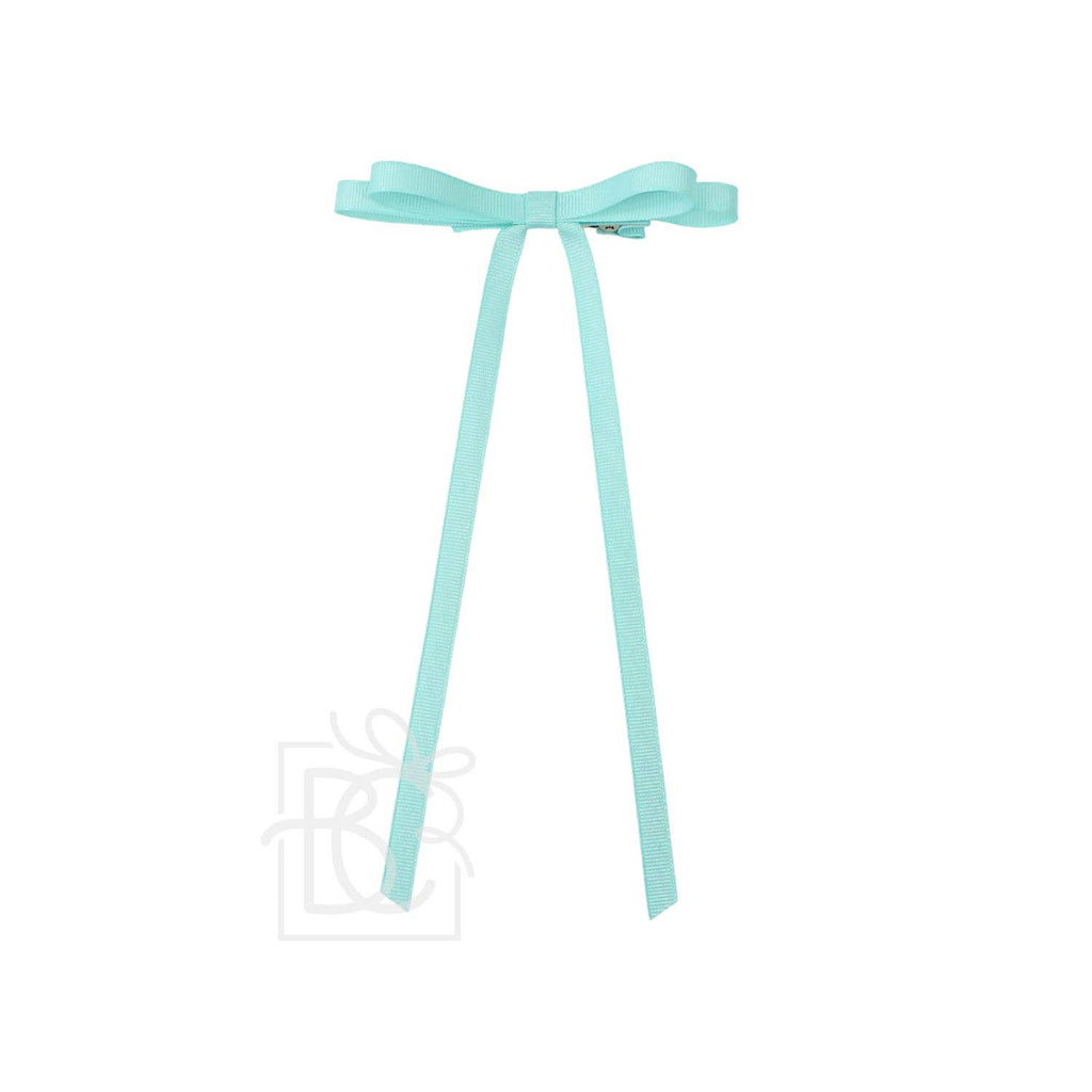 BEYOND CREATIONS: 3/8" GROSGRAIN LAYERED TAIL BOW ON ALLIGATOR CLIP
