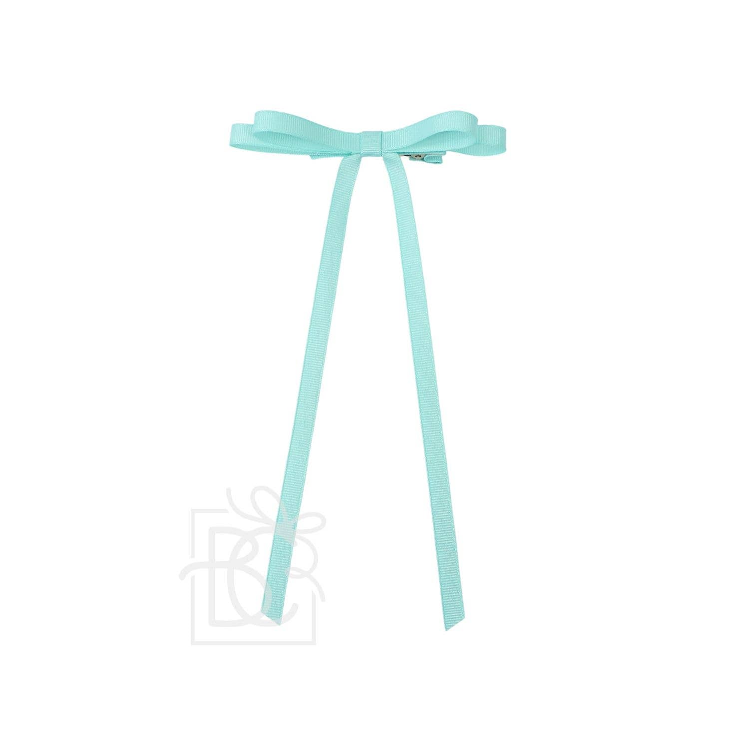 BEYOND CREATIONS: 3/8" GROSGRAIN LAYERED TAIL BOW ON ALLIGATOR CLIP
