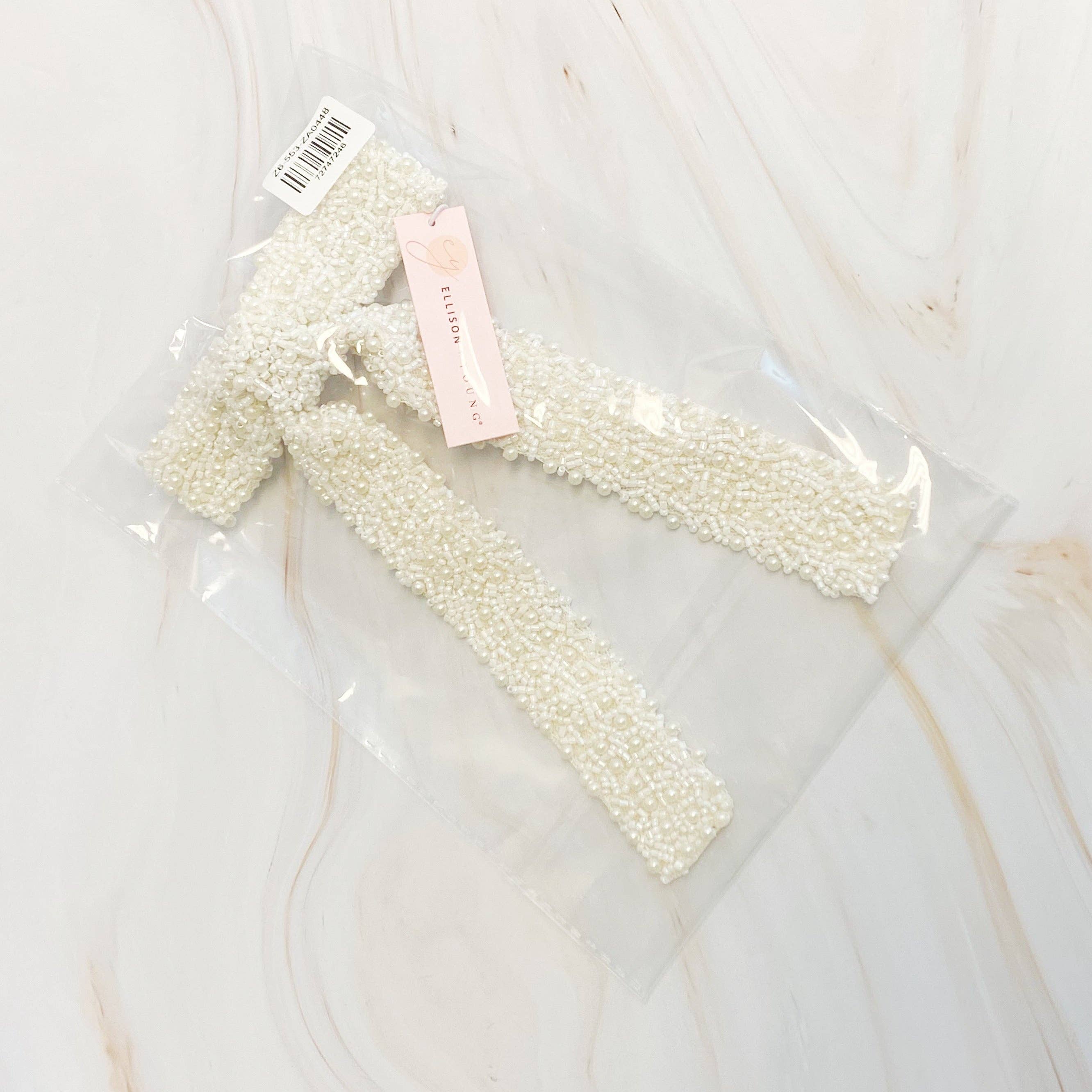 ELLISON & YOUNG : Luxe Beaded Pretty Bow Hair Clip