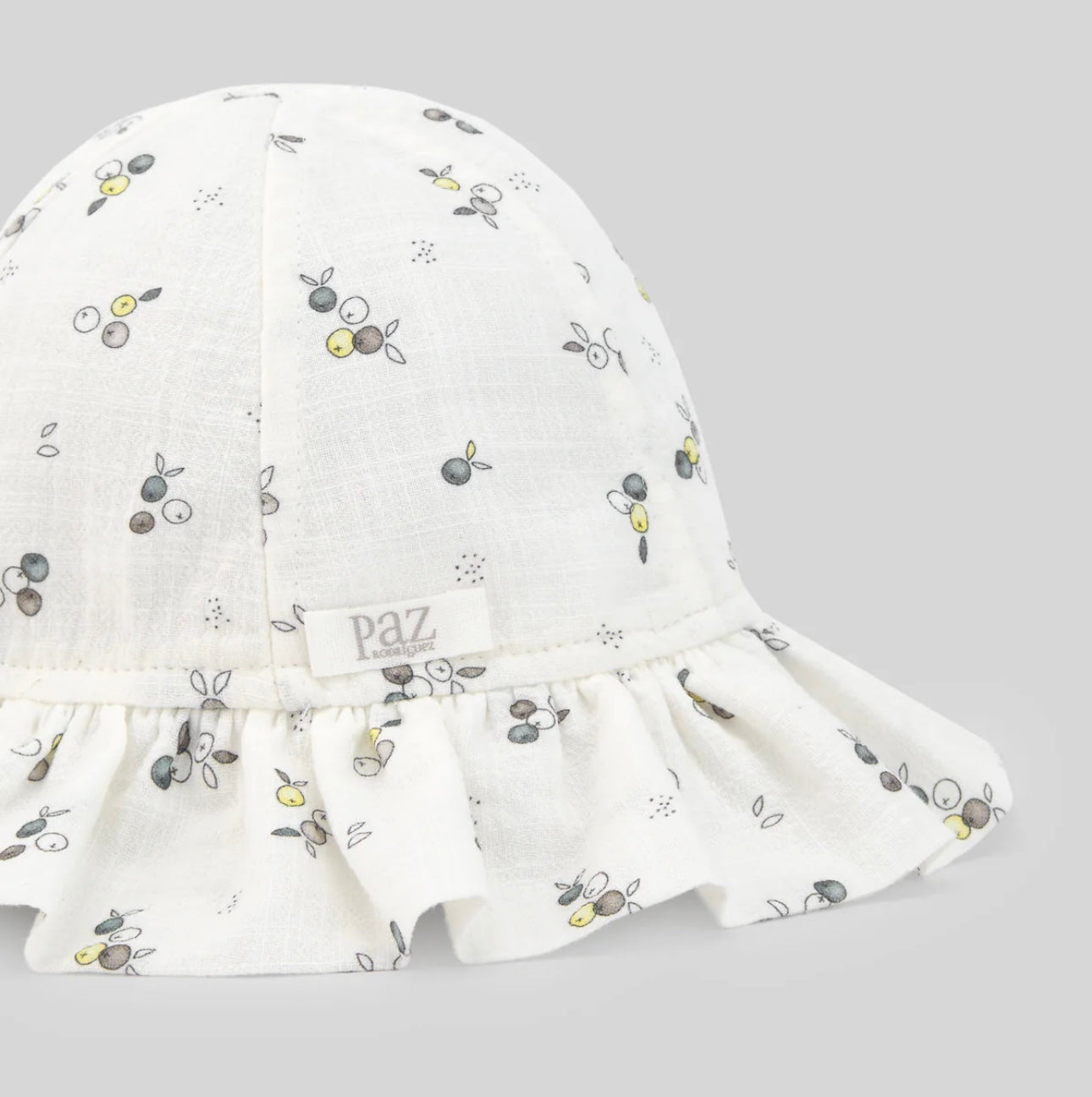 PAZ RODRIGUEZ: “ POMBA” Cream with Berries Printed Hat