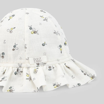 PAZ RODRIGUEZ: “ POMBA” Cream with Berries Printed Hat