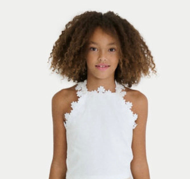 MAYORAL : Girls Floral Applique Tank Top