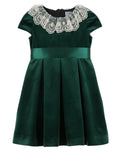 LULI & ME : Deluxe Velvet Dress, Green