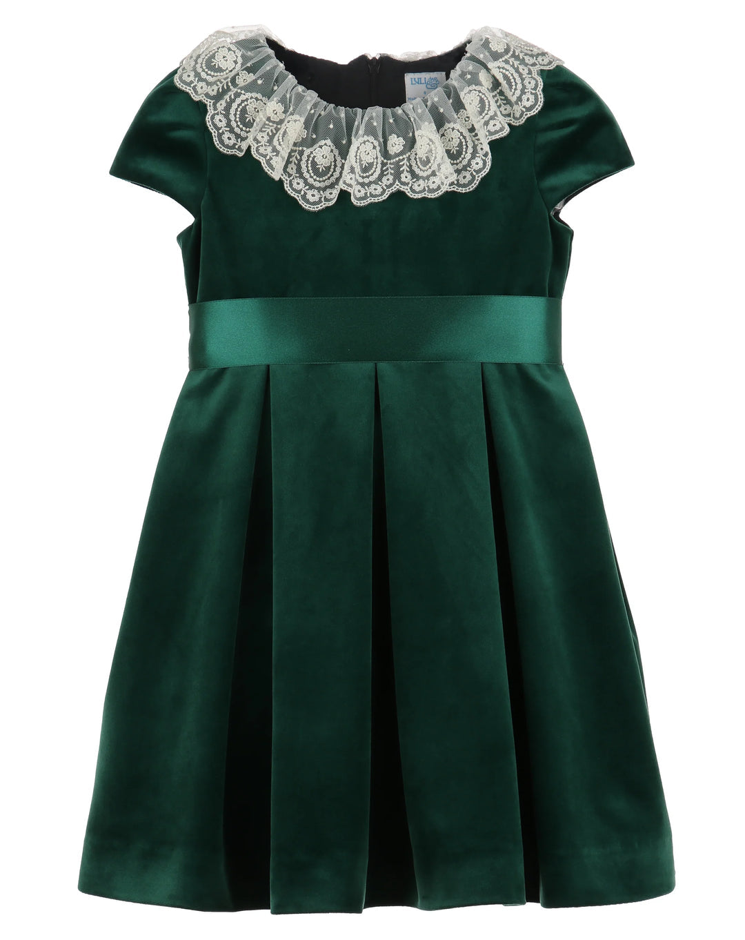 LULI & ME : Deluxe Velvet Dress, Green